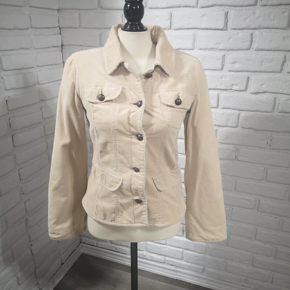 For Joseph "Fortune" Ladies Size Small Beige Sherpa Lined Corduroy Jacket